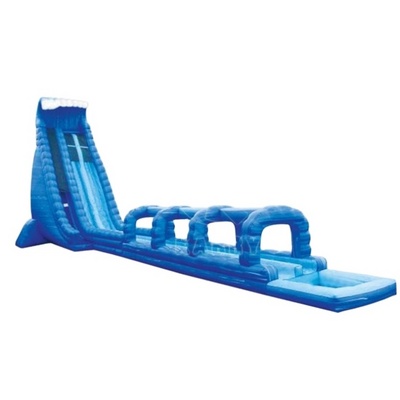 China Commercial Large Inflatable Bounce House Water Slide Unisex Blue Slip And Slide Giant Inflatable Water Slide With Pool