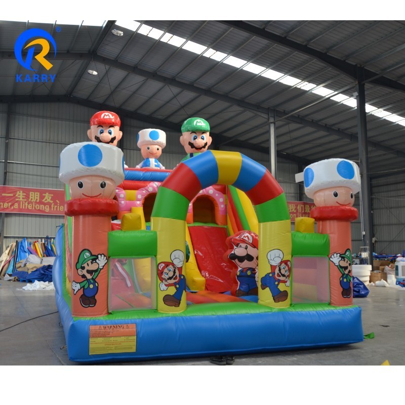 2023 new design Mario cartoon bouncy castle inflatable bouncer bouncy jumping castle slide low price for commercial rental