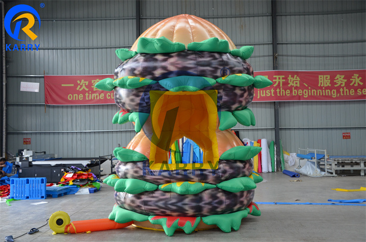 China Factory High quality customized inflatable advertising  inflatable Hamburger Model Food Kiosk China Factory Direct Sale