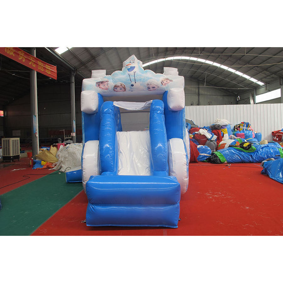 Frozen inflatable wagon with slide ice and snow princess castle outdoor inflatable toy inflatable bouncing castle