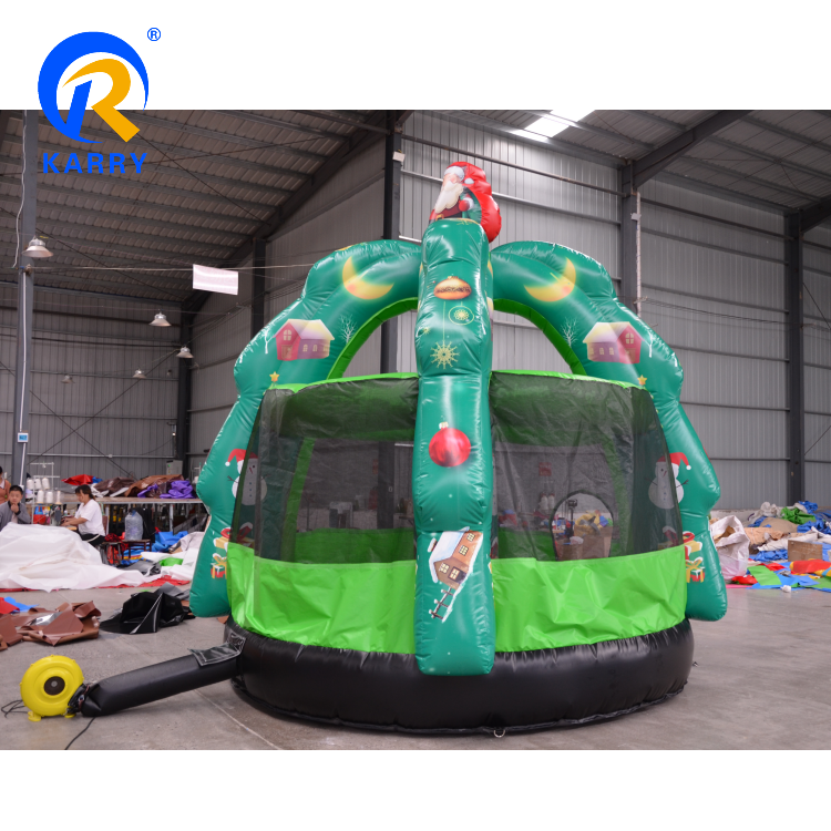 Inflatable Castle Trampoline Indoor Equipment Family Children Toy Jumping Game Green Christmas tree bouncy castle