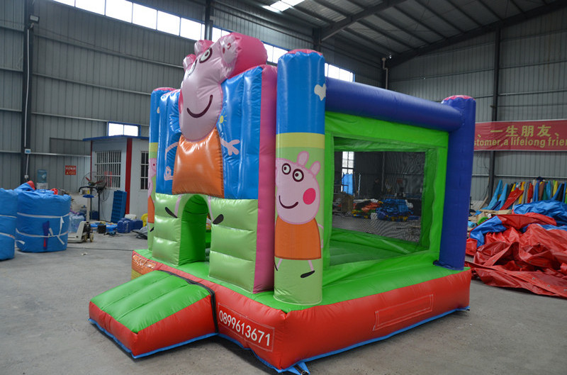 Cartoon piggy shaped inflatable castle slide commercial event promotion inflatable toy castle Kids cartoon pig bounce house