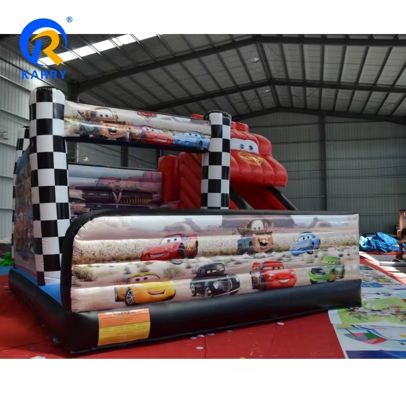 Outdoor Commercial  Red Racing  Car Combo Castle Slide Inflatable  Bouncy Bouncer Combo Bounce House Inflatable Wet/dry Bouncer