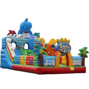 Shark-themed inflatable castle bouncing trampoline park shopping mall amusement equipment Ocean theme park