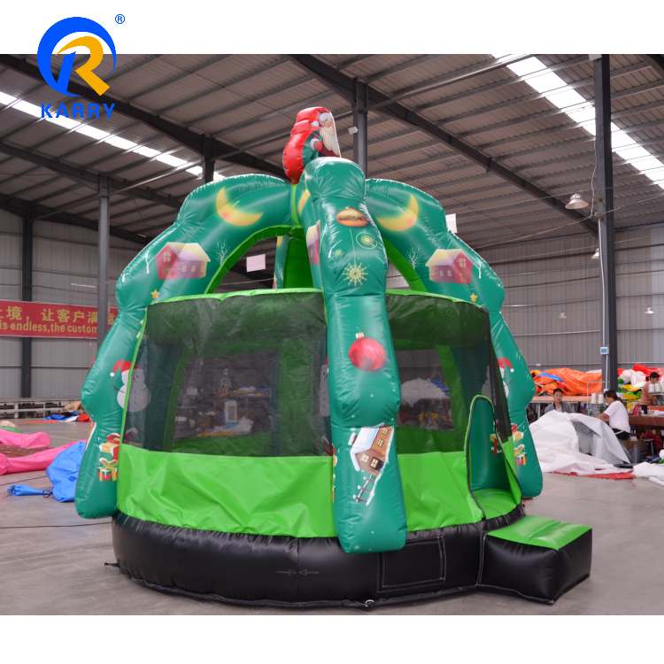 Inflatable Castle Trampoline Indoor Equipment Family Children Toy Jumping Game Green Christmas tree bouncy castle