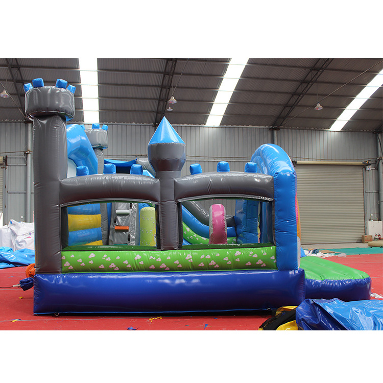 CHINA suppliers Unicorn plus Rainbow Bridge bouncy castle with kids like small slide commercial unicorn bounce house  for rental