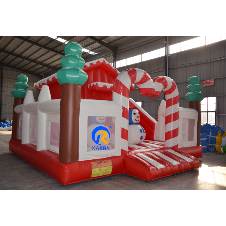 Cheap Outdoor Merry Christmas Theme Tree Castle for Kids and Adult PVC Christmas Inflatable Bounce House