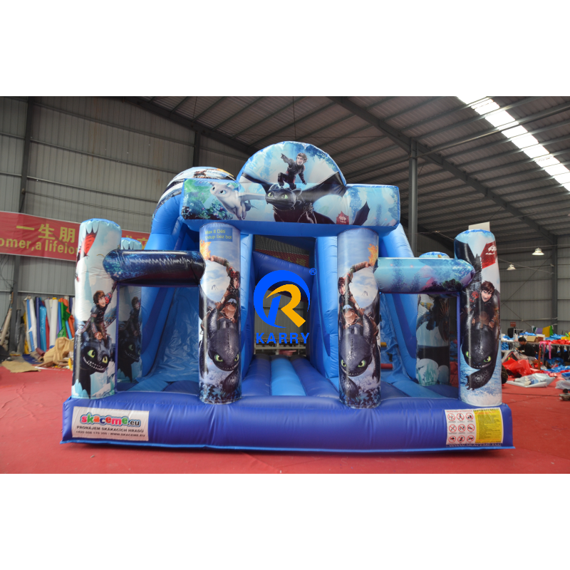 Commercial How To Train Your Dragon Bouncy Slide Combo Indoor Bouncing Bouncy Jumping Castle Inflatable Bounce House with slide