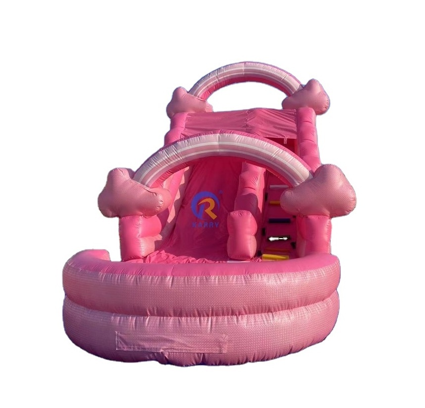 Popular Pink inflatable water slide outdoor amusement toy adult slide commercial water slide