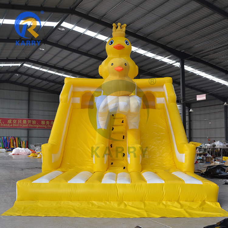 Jumping Castle Little Yellow Duck Theme Slide Inflatable Castle Children's Park Inflatable water slides with double slides