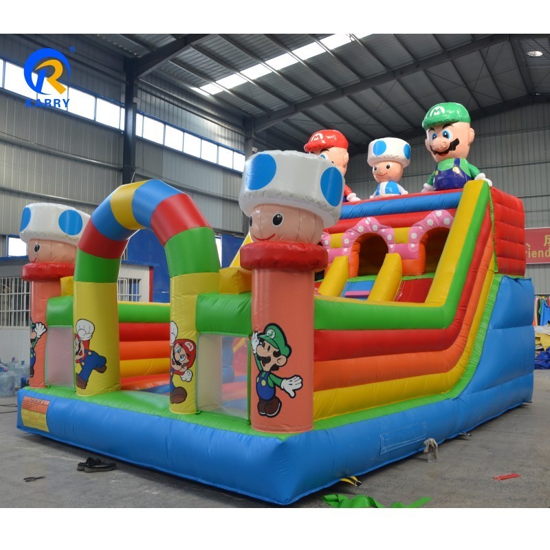 2023 new design Mario cartoon bouncy castle inflatable bouncer bouncy jumping castle slide low price for commercial rental