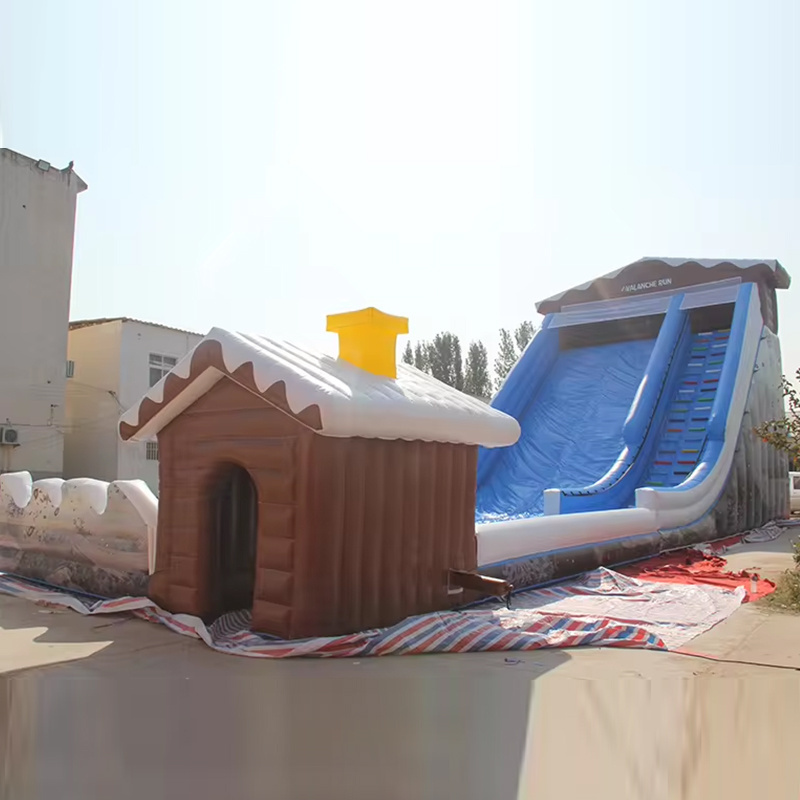 Snow Dry Slide Inflatable Toboggan Run Slide Commercial Large kids/adults air slide China Factory wholesale price Free design