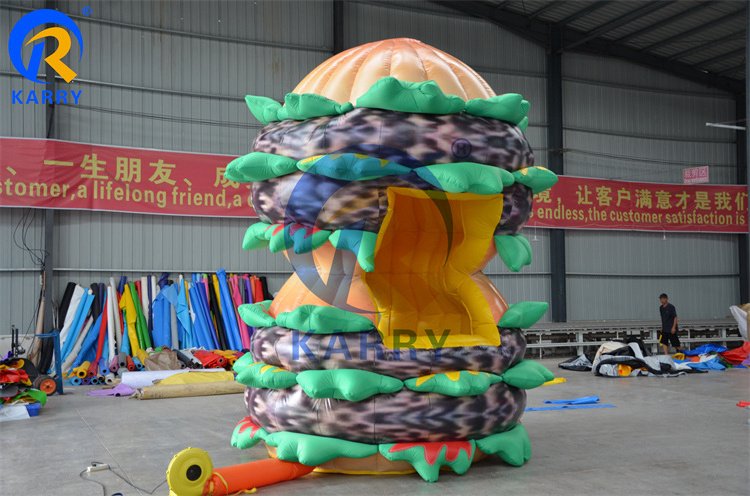 China Factory High quality customized inflatable advertising  inflatable Hamburger Model Food Kiosk China Factory Direct Sale