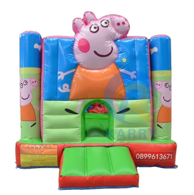 Cartoon piggy shaped inflatable castle slide commercial event promotion inflatable toy castle Kids cartoon pig bounce house