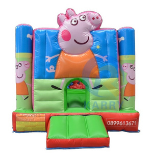 Cartoon piggy shaped inflatable castle slide commercial event promotion inflatable toy castle Kids cartoon pig bounce house