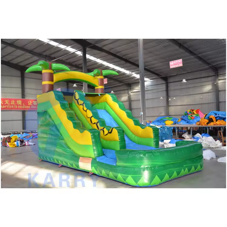 4X9M size Outdoor inflatable D slide children's adult entertainment project park slide equipment