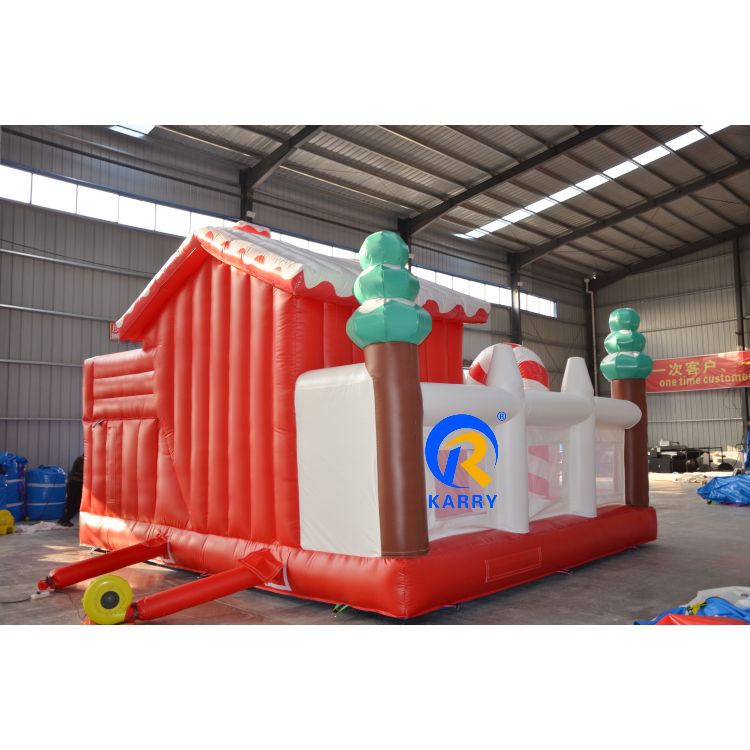 Cheap Outdoor Merry Christmas Theme Tree Castle for Kids and Adult PVC Christmas Inflatable Bounce House