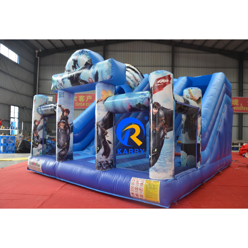 Commercial How To Train Your Dragon Bouncy Slide Combo Indoor Bouncing Bouncy Jumping Castle Inflatable Bounce House with slide