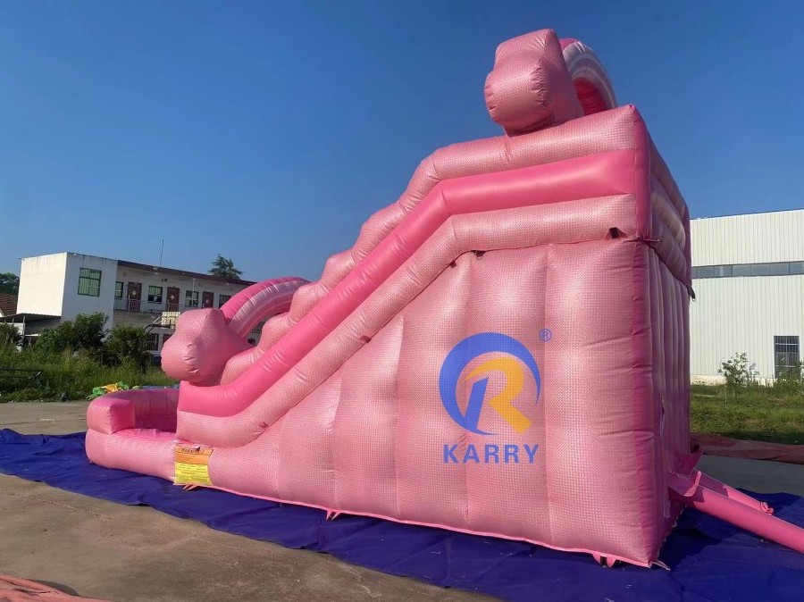 Popular Pink inflatable water slide outdoor amusement toy adult slide commercial water slide