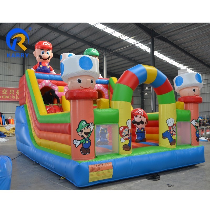 2023 new design Mario cartoon bouncy castle inflatable bouncer bouncy jumping castle slide low price for commercial rental