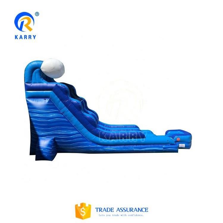 China Commercial Large Inflatable Bounce House Water Slide Unisex Blue Slip And Slide Giant Inflatable Water Slide With Pool