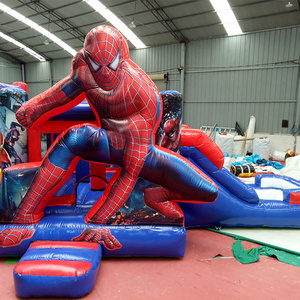 Commercial Spiderman Inflatable Bounce House, Inflatable Bouncy Castle With Slide Combo For Sale