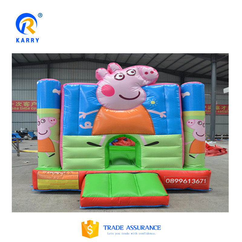 Cartoon piggy shaped inflatable castle slide commercial event promotion inflatable toy castle Kids cartoon pig bounce house