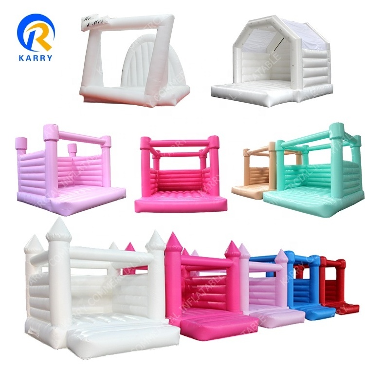 Wholesale Wedding White Jumping Castle moonwalk paste inflatable house bounce bounce a house bounce house with blower for rental