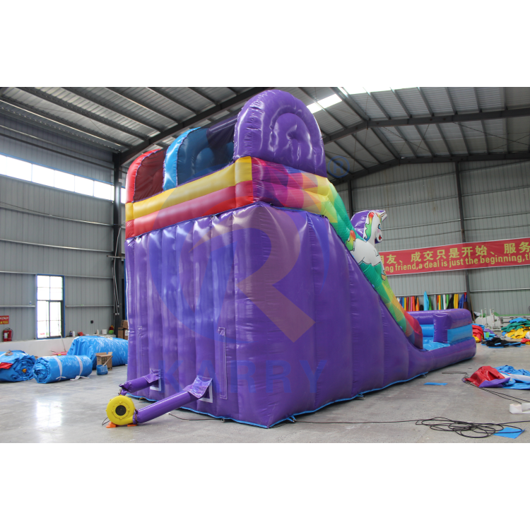 Mini Unicorn PVC inflatable water slide air Bouncer Slide Combo With Rocking Climbing Inflatable Water Slide with pool For Sale