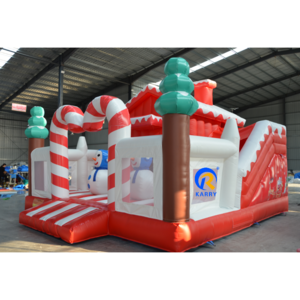 Cheap Outdoor Merry Christmas Theme Tree Castle for Kids and Adult PVC Christmas Inflatable Bounce House