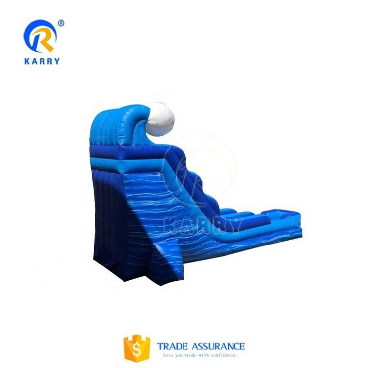 China Commercial Large Inflatable Bounce House Water Slide Unisex Blue Slip And Slide Giant Inflatable Water Slide With Pool