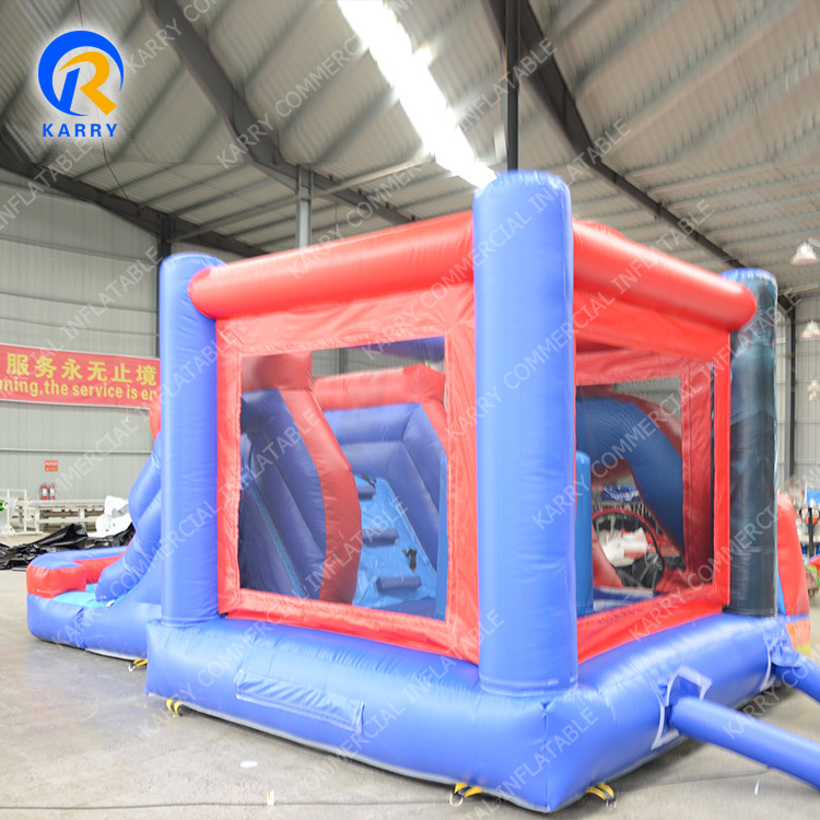 Commercial Spiderman Inflatable Bounce House, Inflatable Bouncy Castle With Slide Combo For Sale