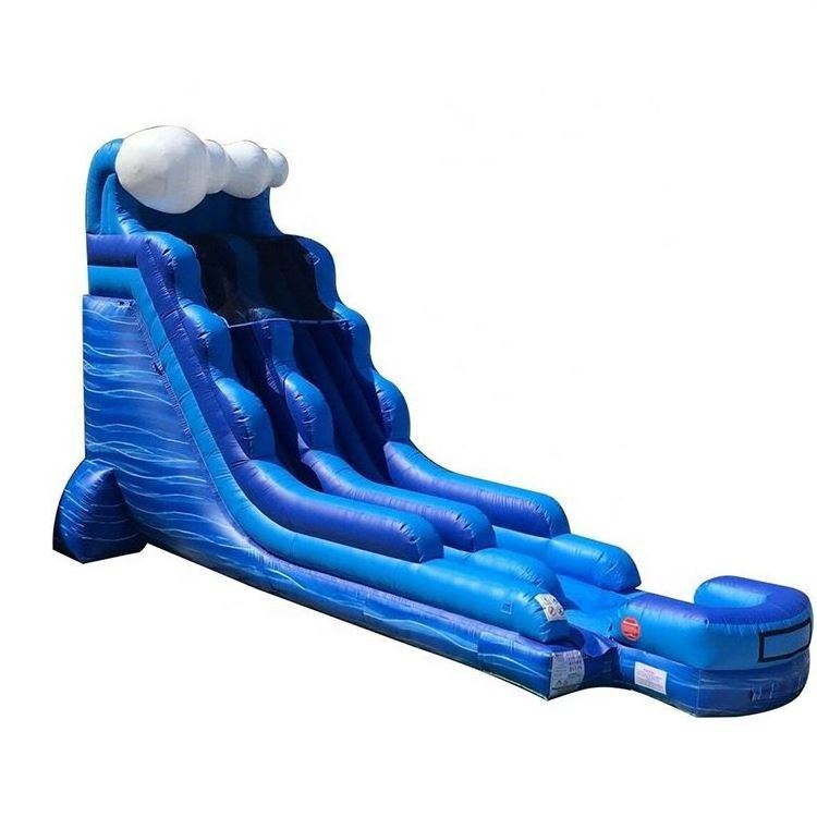 China Commercial Large Inflatable Bounce House Water Slide Unisex Blue Slip And Slide Giant Inflatable Water Slide With Pool