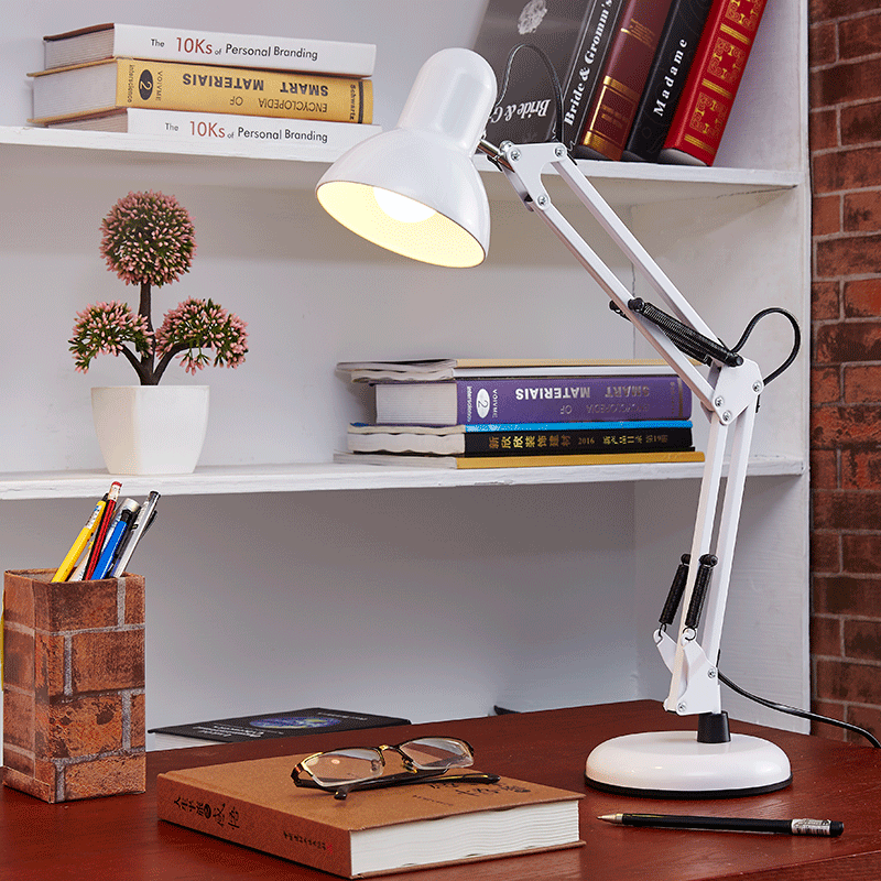 Table Lamp Study Work Reading Led Eye Protection Desk Lamp American Adjustable Swing Arm Folding 50 Metal Iron KASA 90 Modern 80