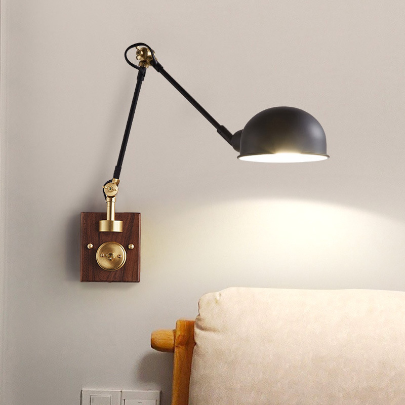 Adjustable Swing Long Arm LED E27 Wall Lamp Warm/Cold Lighting Wall-mounted Household Indoor Bedside Wall Sconces