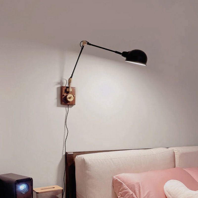 Adjustable Swing Long Arm LED E27 Wall Lamp Warm/Cold Lighting Wall-mounted Household Indoor Bedside Wall Sconces