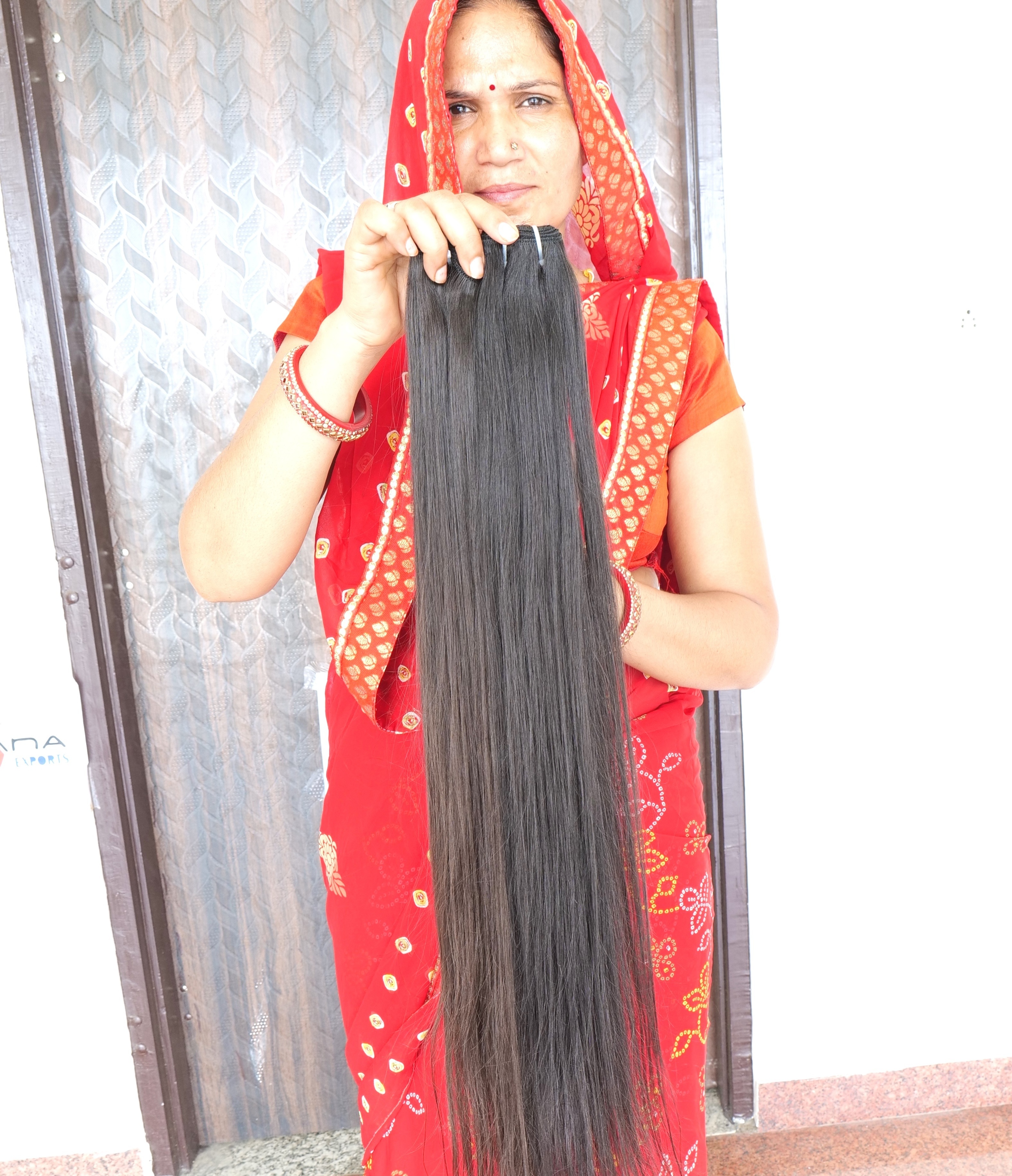 100% Remy Indian straight machine double weft natural color hair black women human hair