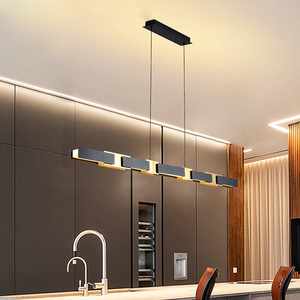 Art Strip Pendant Lamp Nordic Luxury Titanium Black Restaurant Hotel Living Room Pendant Light Design Split Joint Metal 2023 New