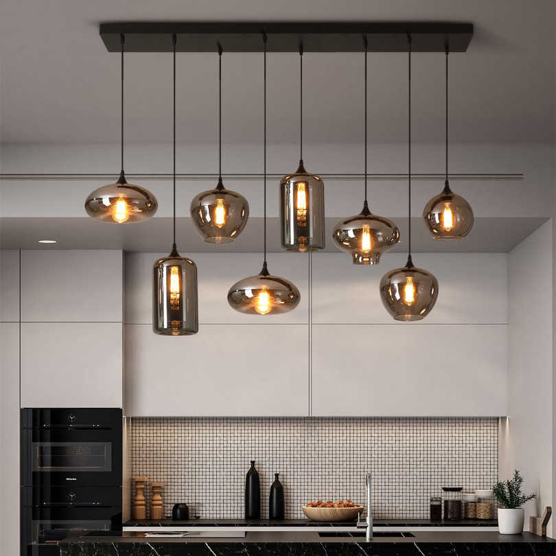 Kasanto DIY Glass Balls Pendant Lamps Kitchen Island Dining Room Lamp Murano Glass Chandeliers Ceiling Modern Pendant Lights