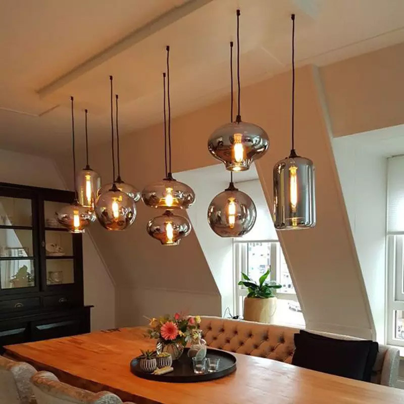 Kasanto DIY Glass Balls Pendant Lamps Kitchen Island Dining Room Lamp Murano Glass Chandeliers Ceiling Modern Pendant Lights