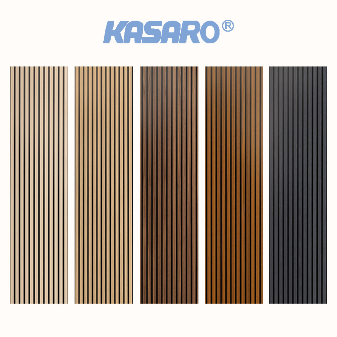 KASARO Wholesale Mdf Slat Soundproof Wall Panels Slat Wood Panel Wall For Home Interior