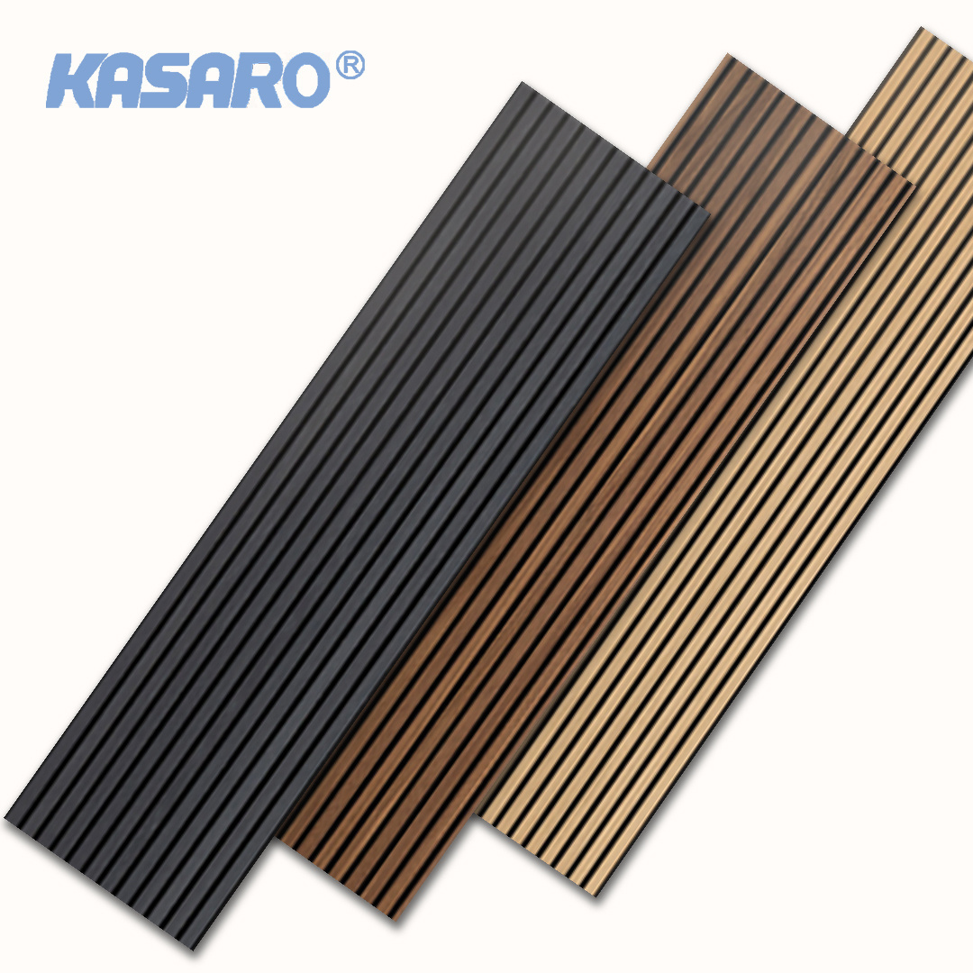 KASARO Wholesale Mdf Slat Soundproof Wall Panels Slat Wood Panel Wall For Home Interior