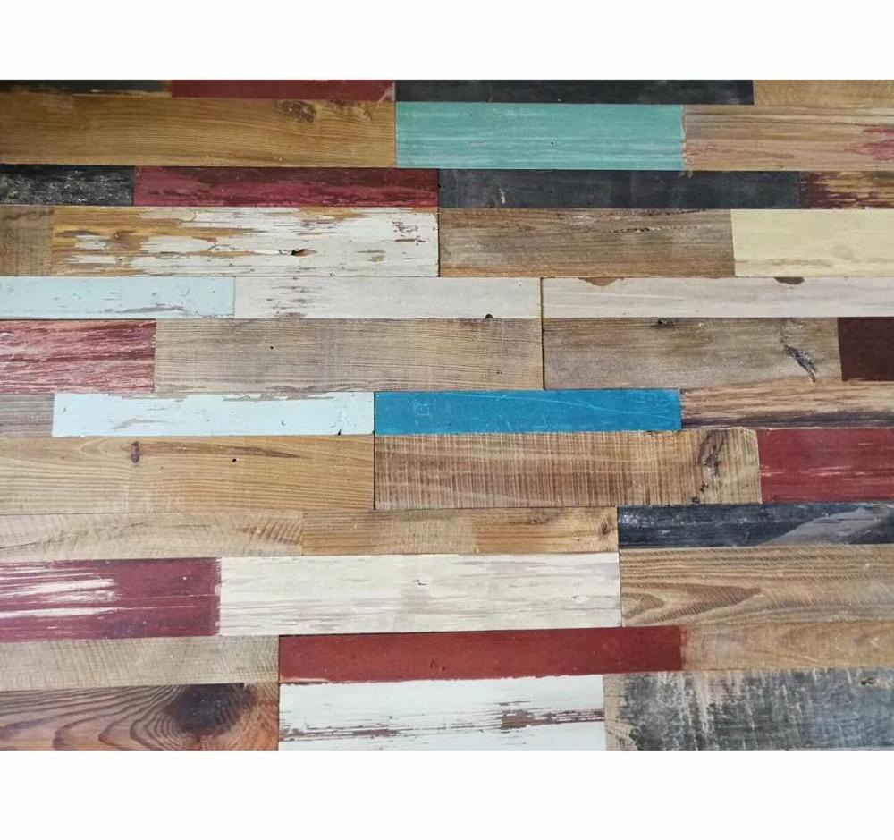 Self Stick Reclaim Wood Wall Cladding Peel and Stick Wood Wall Panel