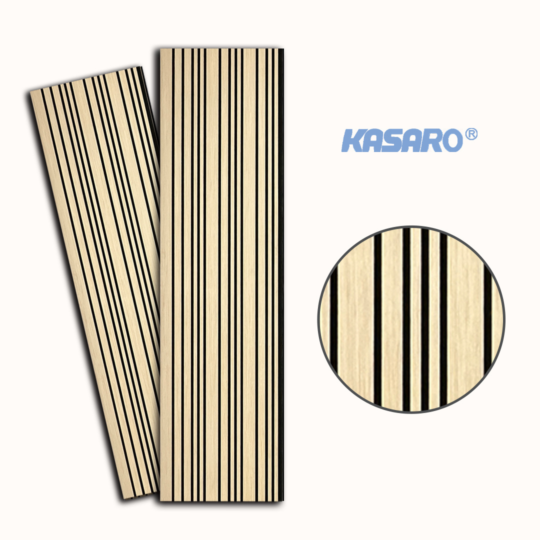 KASARO Decoration Wall Acoustic Wood Panel Slats Sound Absorbing Indoor Wood Panel