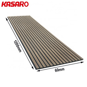 Decorative 2.*0.6m wood acoust panel white oak sound absorbing soundproof wall panel wooden slat fiber acoustic panel akupanel