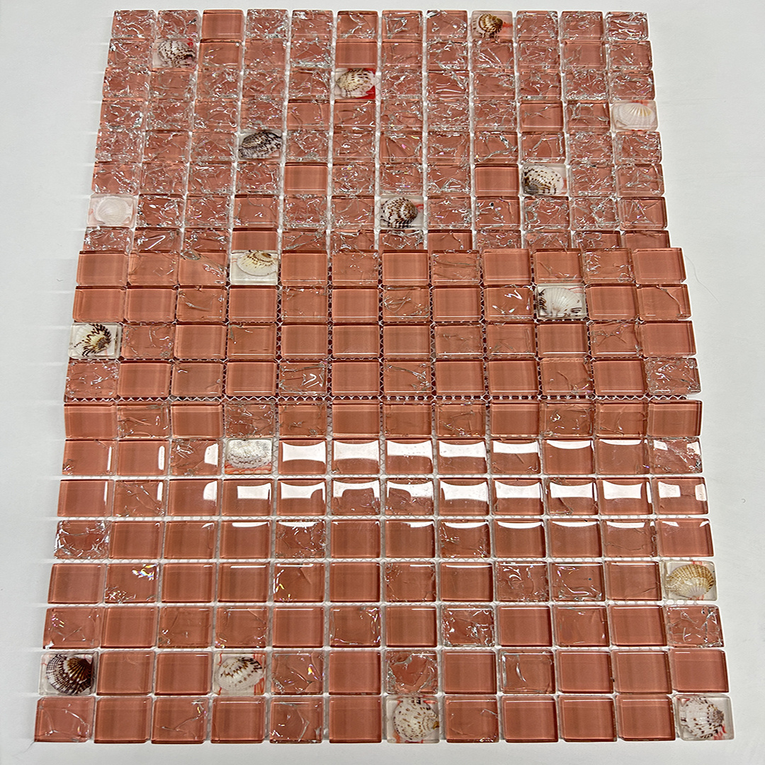 KASARO Mixed Color Pool Tiles Pink Crystal Decorative Glass Mosaic Tile ...
