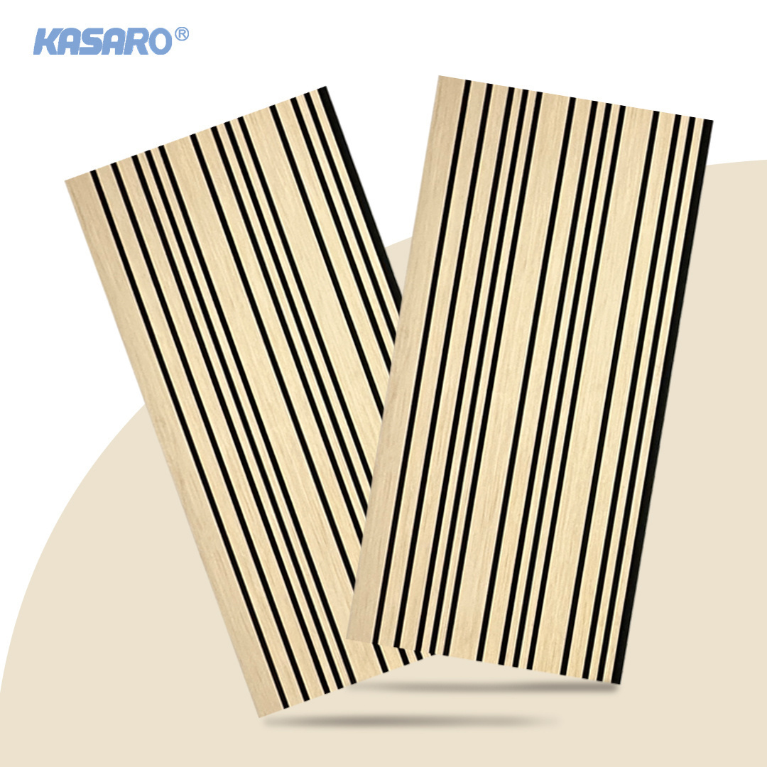 KASARO Decoration Wall Acoustic Wood Panel Slats Sound Absorbing Indoor Wood Panel