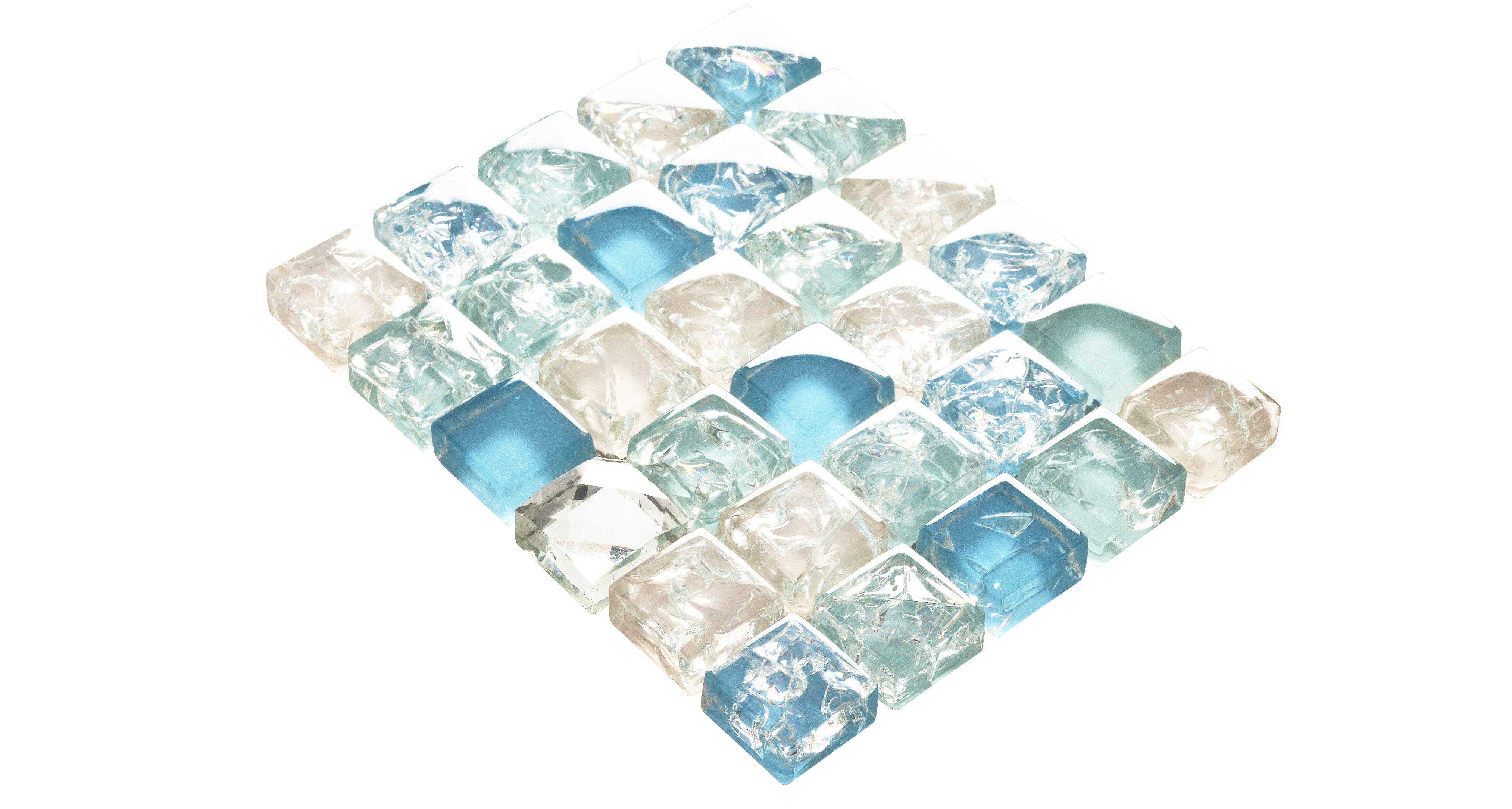 KASARO Peel And Stick Tiles Square Crystal Glass Blue Swimming Pool Mosaic Tile