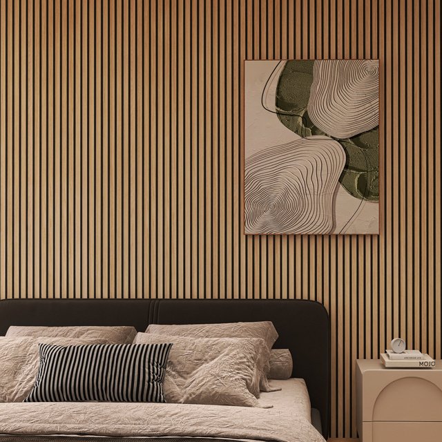 KASARO Custom Natural Oak Woodupp Akupanel 2400mm 600mm Acoustic Slat Wood Wall Panels Office Acoustic Art Panels