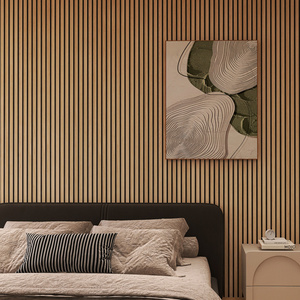 KASARO Custom Natural Oak Woodupp Akupanel 2400mm 600mm Acoustic Slat Wood Wall Panels Office Acoustic Art Panels